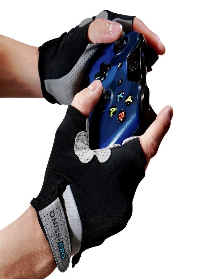 ONISSI Pro Gaming Gloves for Sweaty Hands | Sim Racing Gloves for Men and Women | Anti Sweat, Half Finger, Gamer Grip for Video Games on PS4/PS5/Xbox/Computer/PC/VR/Mobile/Sim Racer - Image 1